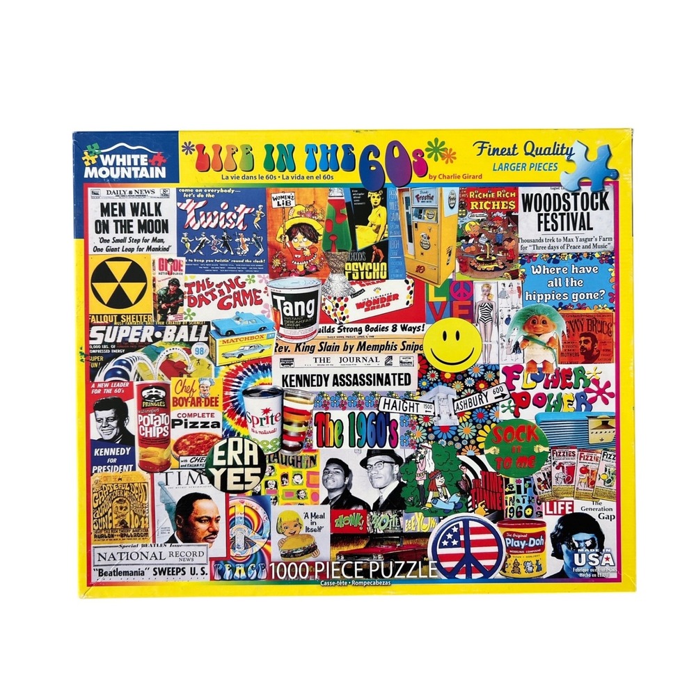 White Mountain Puzzles Life in the 60s 1000 Piece Jigsaw Puzzle Complete